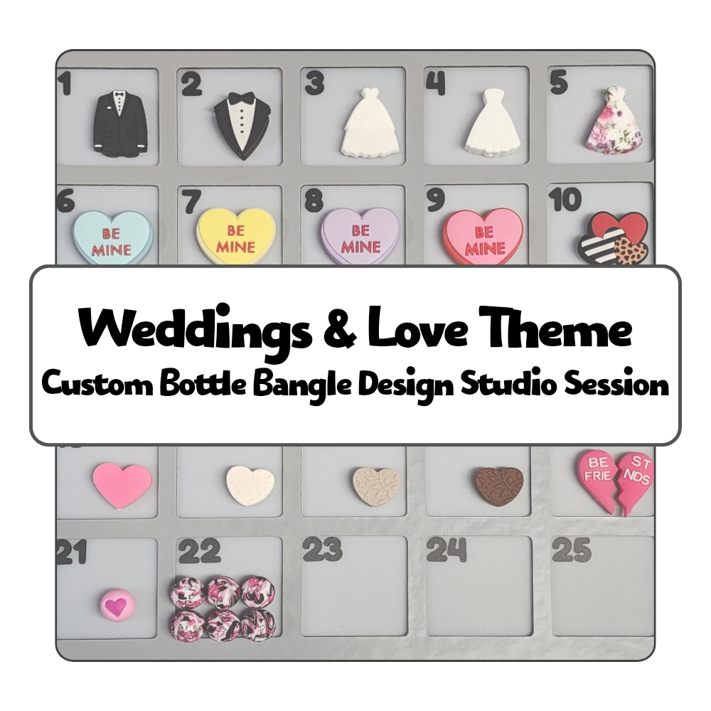 Weddings & Love Theme Custom Bottle Bangle Design Studio Session