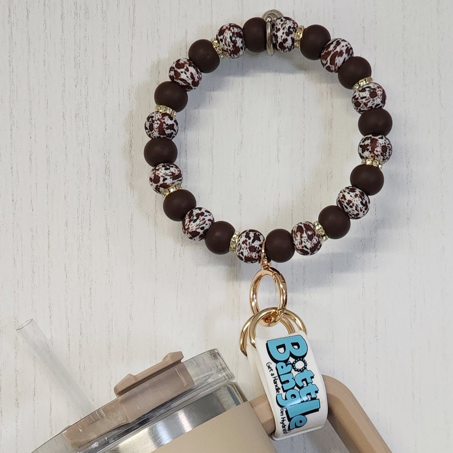 Cowhide Gold Bottle Bangle
