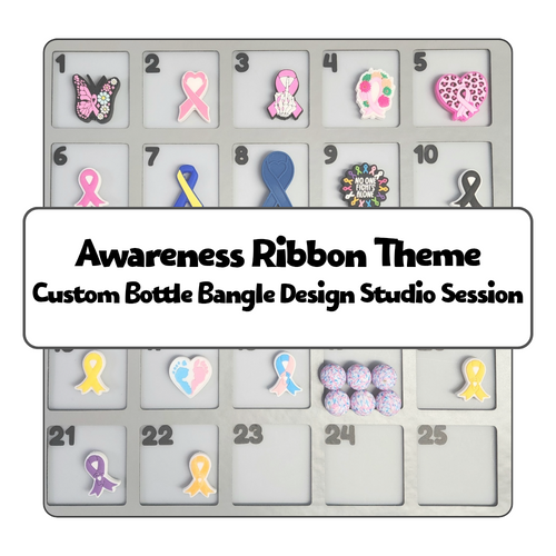 Awareness Ribbon Theme Custom Bottle Bangle Design Studio Session