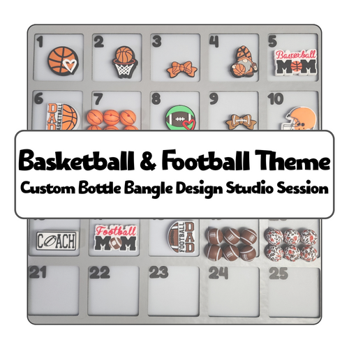 Basketball & Football Theme Custom Bottle Bangle Design Studio Session