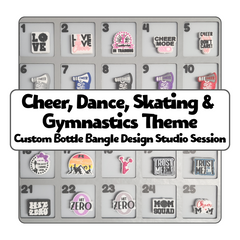 Cheer, Dance, Skating & Gymnastics Theme Custom Bottle Bangle Design Studio Session
