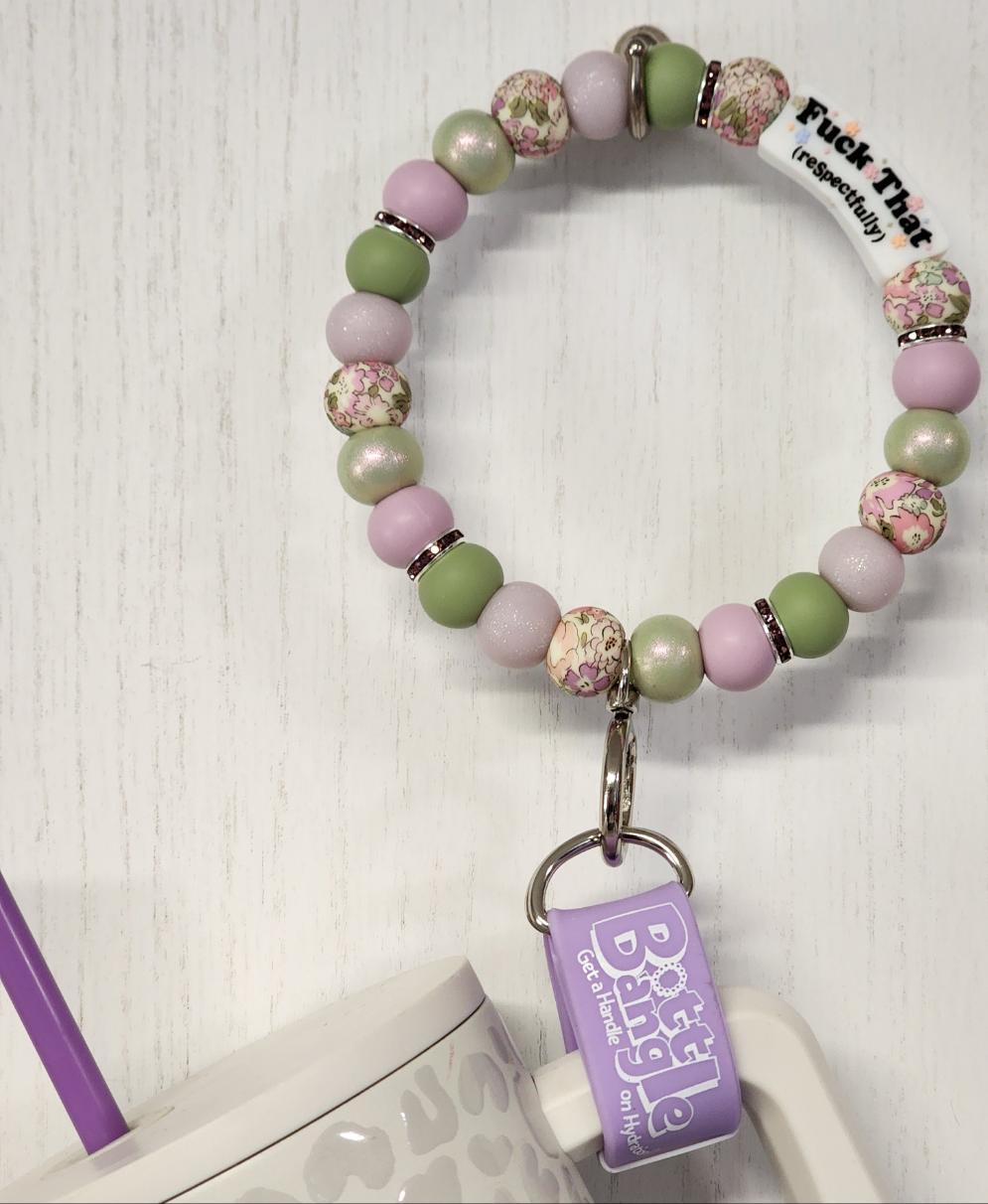 F*ck That (Respectfully) Floral Bottle Bangle