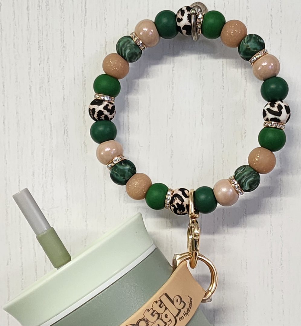 Forest Cheetah Gold Bottle Bangle