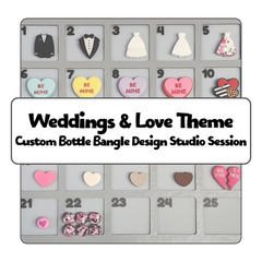 Weddings & Love Theme Custom Bottle Bangle Design Studio Session