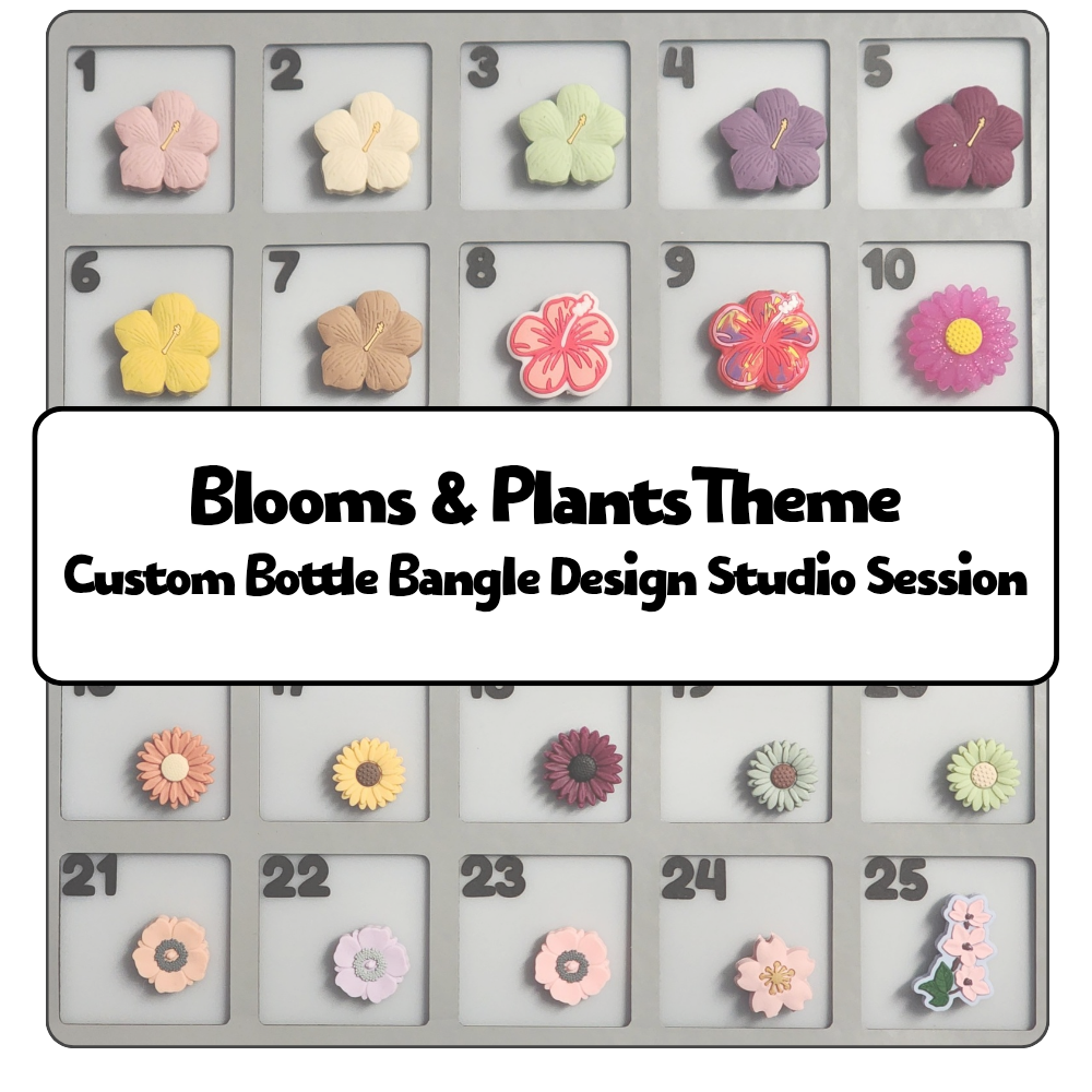 Blooms and Plants Theme Custom Bottle Bangle Design Studio Session